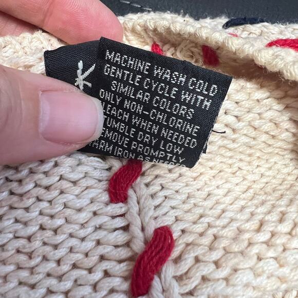 Jacque & Koko Patchwork Knit Sweater Size 18/20 XXL Ski Flag Winter Heart Womens - Picture 7 of 7